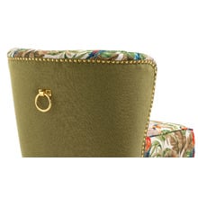 Red Parrot on Green Tropical Forest Accent Chair